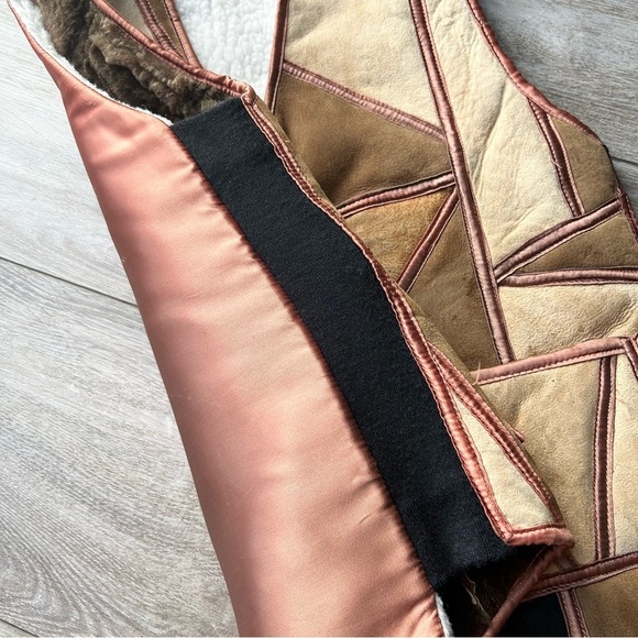 Vintage Handmade Genuine Sherpa Patchwork Vest - Picture 9 of 16